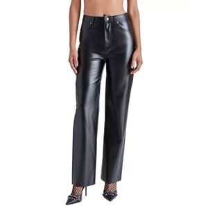 Steve Madden Loren Pants Buttery Soft, Supple Faux Black Leather size 28 NWT